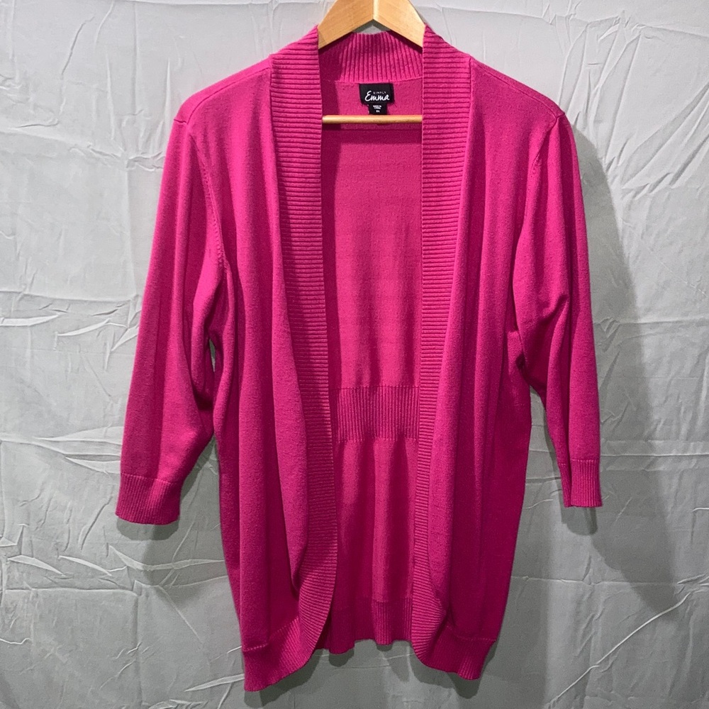 Simply Emma Fuchsia Open Front Cardigan